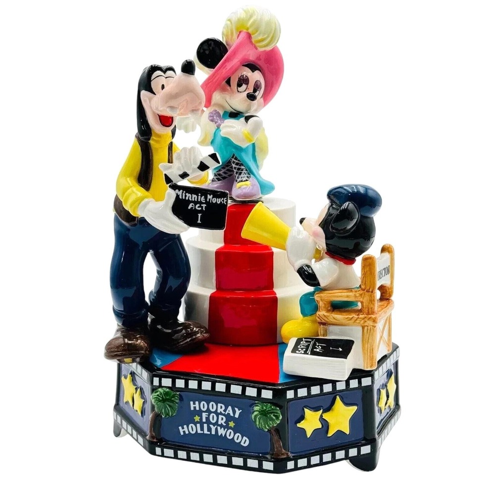 Schmid Hollywood Mickey  Porcelain Dancing Music Box Pre Owned